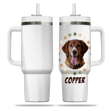 Custom Pet Photo Tumbler 40oz With Handle, Watercolor Pet Portrait From Photo Tumbler, Puppies Tumbler with Straw, Dog Lover Tumbler, Favorite Pet Tumbler, Stainless Steel Tumbler, Insulated Tumbler, Pet Photo Gift with Custom Pet Image 24